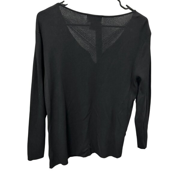 Studio V By Versailles Black Knit Top Neck Detail Sz XL - Picture 2 of 8